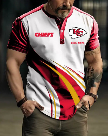 LIMITED EDITION - NEW CUSTOMIZED NFL01 KCC KANSAS CITY CHIEFS POLO SHIRT