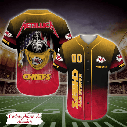 LIMITED EDITION - NEW CUSTOMIZED NFL01 KCC KANSAS CITY CHIEFS BASEBALL JERSEY