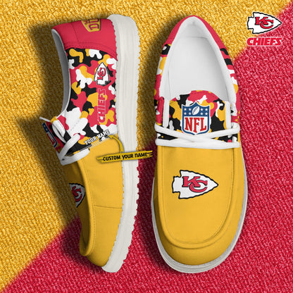 LIMITED EDITION - NEW CUSTOMIZED NFL01 KCC KANSAS CITY CHIEFS LOAFER SHOES