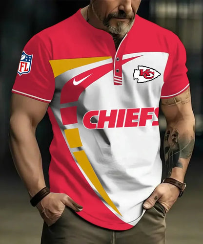 LIMITED EDITION - NEW CUSTOMIZED NFL01 KCC KANSAS CITY CHIEFS POLO SHIRT