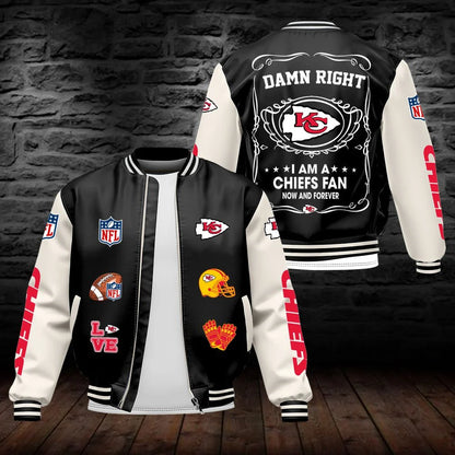 LIMITED EDITION - NEW CUSTOMIZED NFL01 KCC KANSAS CITY CHIEFS LEATHER BOMBER JACKET