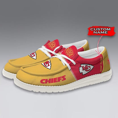 LIMITED EDITION - NEW CUSTOMIZED NFL01 KCC KANSAS CITY CHIEFS LOAFER SHOES