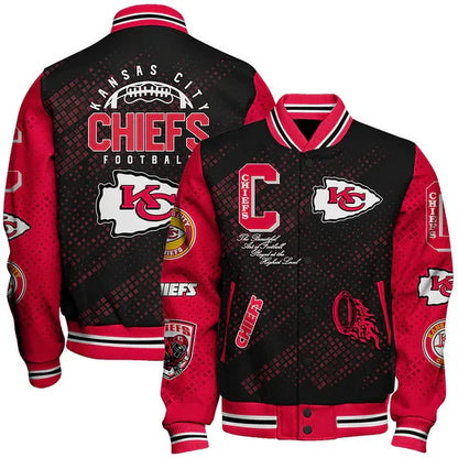 LIMITED EDITION - NEW CUSTOMIZED NFL01 KCC KANSAS CITY CHIEFS SATIN VARSITY JACKET & BASEBALL JACKET