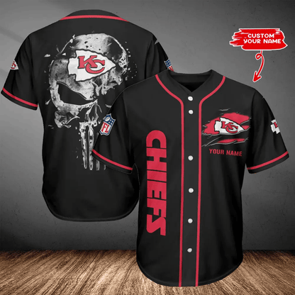 LIMITED EDITION - NEW CUSTOMIZED NFL01 KCC KANSAS CITY CHIEFS BASEBALL JERSEY
