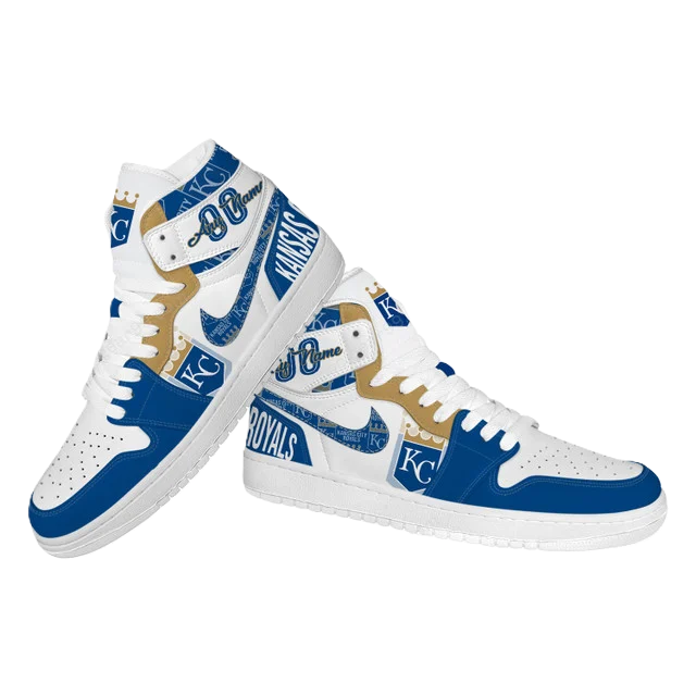 LIMITED EDITION - NEW CUSTOMIZED MLB19 KC ROYALS AIR JORDAN SNEAKERS
