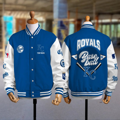 LIMITED EDITION - NEW PREMIUM MLB19 KCR KANSAS CITY ROYALS SATIN VARSITY JACKET