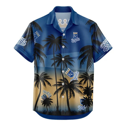 LIMITED EDITION - NEW CUSTOMIZED MLB19 KCR KANSAS CITY ROYALS UNISEX HAWAIIAN SHIRT & SHORTS SET