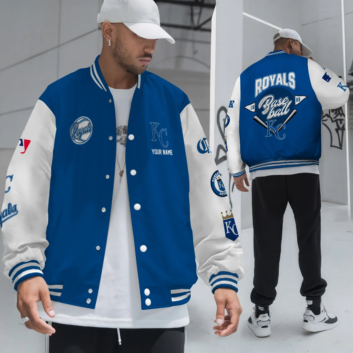 LIMITED EDITION - NEW PREMIUM MLB19 KCR KANSAS CITY ROYALS SATIN VARSITY JACKET