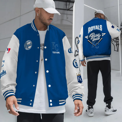 LIMITED EDITION - NEW PREMIUM MLB19 KCR KANSAS CITY ROYALS SATIN VARSITY JACKET