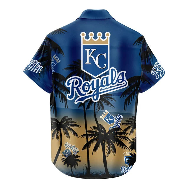 LIMITED EDITION - NEW CUSTOMIZED MLB19 KCR KANSAS CITY ROYALS UNISEX HAWAIIAN SHIRT & SHORTS SET