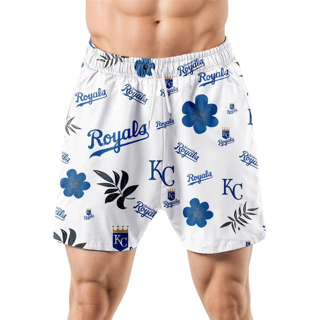 LIMITED EDITION - NEW CUSTOMIZED MLB19 KCR KANSAS CITY ROYALS UNISEX HAWAIIAN SHIRT & SHORTS SET
