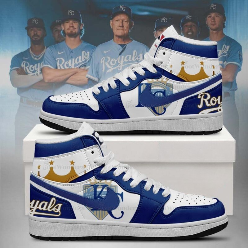 LIMITED EDITION - NEW CUSTOMIZED MLB19 KCR KANSAS CITY ROYALS AIR JORDAN SNEAKERS