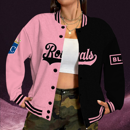 LIMITED EDITION - NEW CUSTOMIZED MLB19 KCR KANSAS CITY ROYALS SATIN VARSITY & BASEBALL JACKET