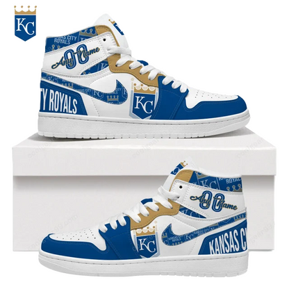 LIMITED EDITION - NEW CUSTOMIZED MLB19 KC ROYALS AIR JORDAN SNEAKERS