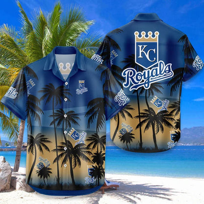LIMITED EDITION - NEW CUSTOMIZED MLB19 KCR KANSAS CITY ROYALS UNISEX HAWAIIAN SHIRT & SHORTS SET