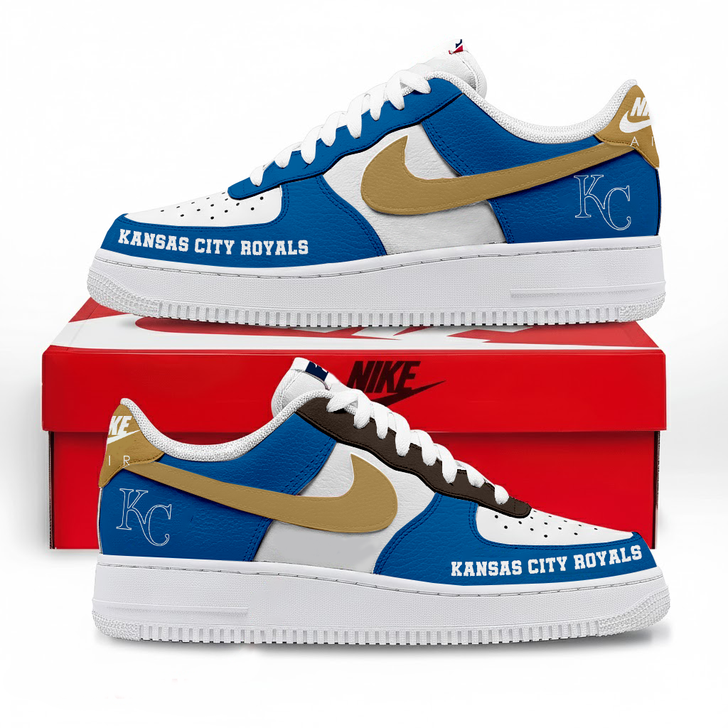 LIMITED EDITION - NEW CUSTOMIZED MLB19 KCR KANSAS CITY ROYALS AF1 SNEAKERS