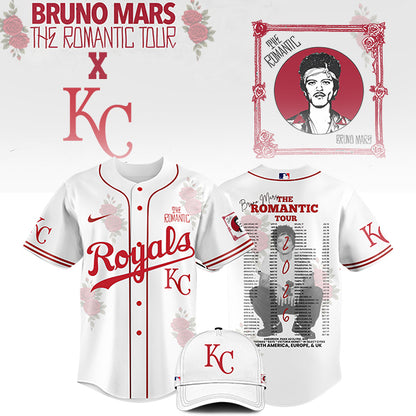 LIMITED EDITION - NEW CUSTOMIZED MLB19 KC ROYALS x BRUNO MARS BASEBALL JERSEY & CAP