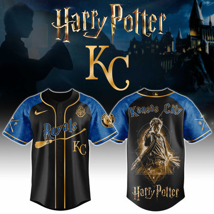 LIMITED EDITION - NEW CUSTOMIZED MLB19 KCR KANSAS CITY ROYALS x HARRY POTTER BASEBALL JERSEY & CAP