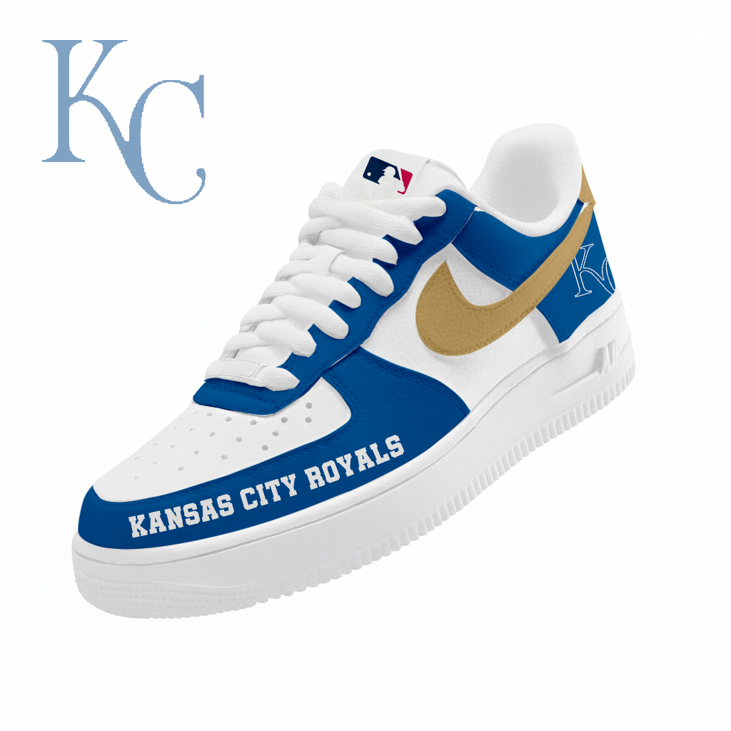 LIMITED EDITION - NEW CUSTOMIZED MLB19 KCR KANSAS CITY ROYALS AF1 SNEAKERS