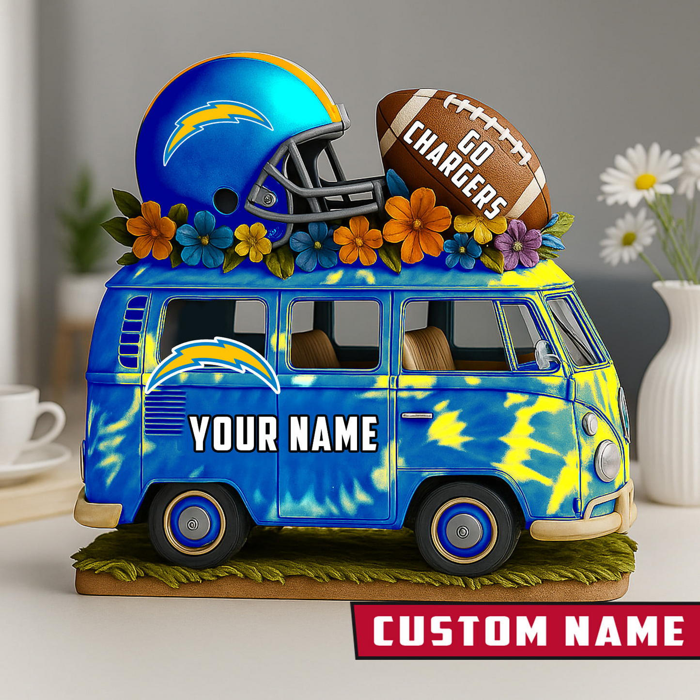 LIMITED EDITION - NEW CUSTOMIZED NFL09 LAC LOS ANGELES CHARGERS BUS ACRYLIC BLOCK