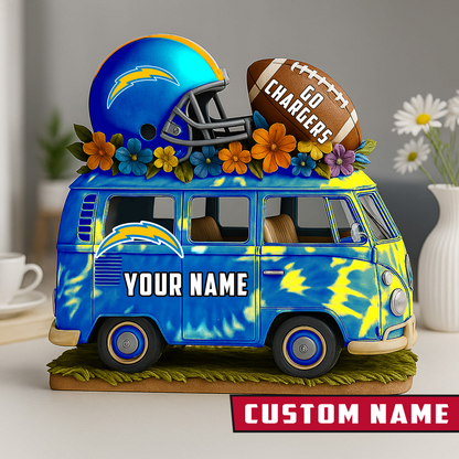 LIMITED EDITION - NEW CUSTOMIZED NFL09 LAC LOS ANGELES CHARGERS BUS ACRYLIC BLOCK