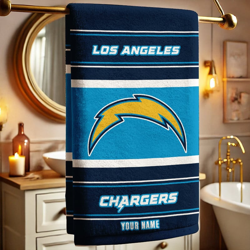 LIMITED EDITION - NEW CUSTOMIZED NFL09 LAC LOS ANGELES CHARGERS BEACH & BATH TOWEL (KIDS & ADULTS)