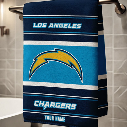 LIMITED EDITION - NEW CUSTOMIZED NFL09 LAC LOS ANGELES CHARGERS BEACH & BATH TOWEL (KIDS & ADULTS)