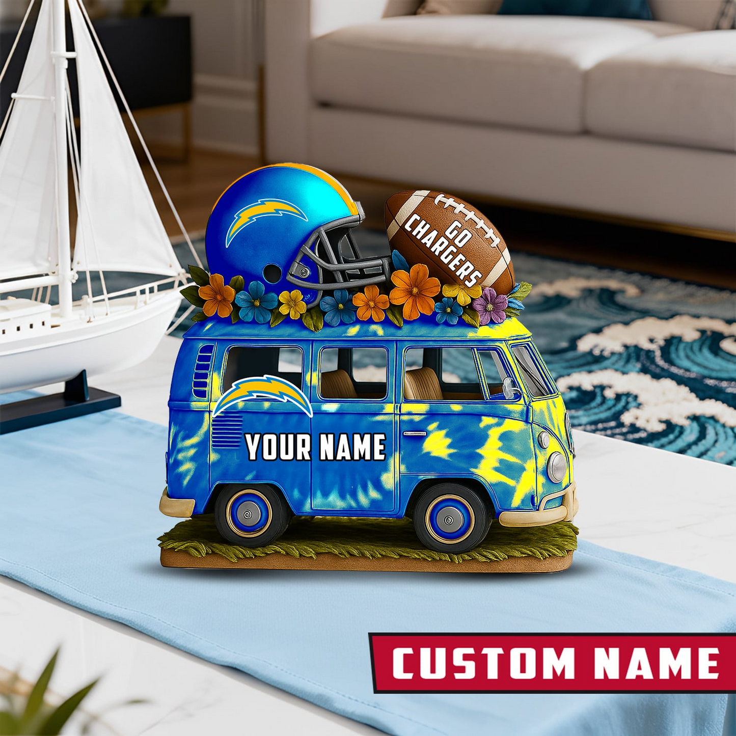 LIMITED EDITION - NEW CUSTOMIZED NFL09 LAC LOS ANGELES CHARGERS BUS ACRYLIC BLOCK