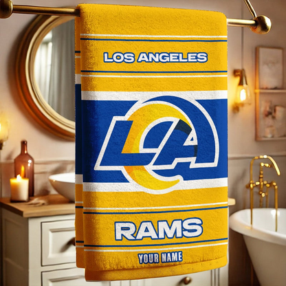 LIMITED EDITION - NEW CUSTOMIZED NFL22 LAR LOS ANGELES RAMS BEACH & BATH TOWEL (KIDS & ADULTS)