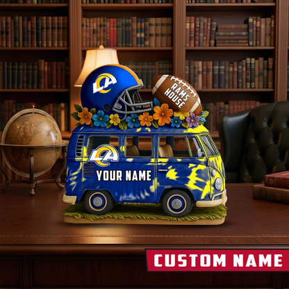 LIMITED EDITION - NEW CUSTOMIZED NFL22 LAR LOS ANGELES RAMS BUS ACRYLIC BLOCK