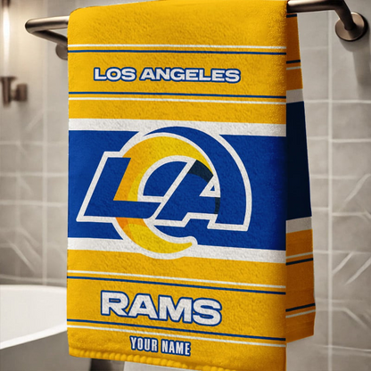 LIMITED EDITION - NEW CUSTOMIZED NFL22 LAR LOS ANGELES RAMS BEACH & BATH TOWEL (KIDS & ADULTS)