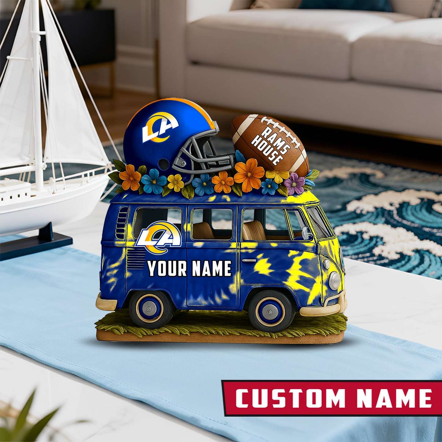 LIMITED EDITION - NEW CUSTOMIZED NFL22 LAR LOS ANGELES RAMS BUS ACRYLIC BLOCK