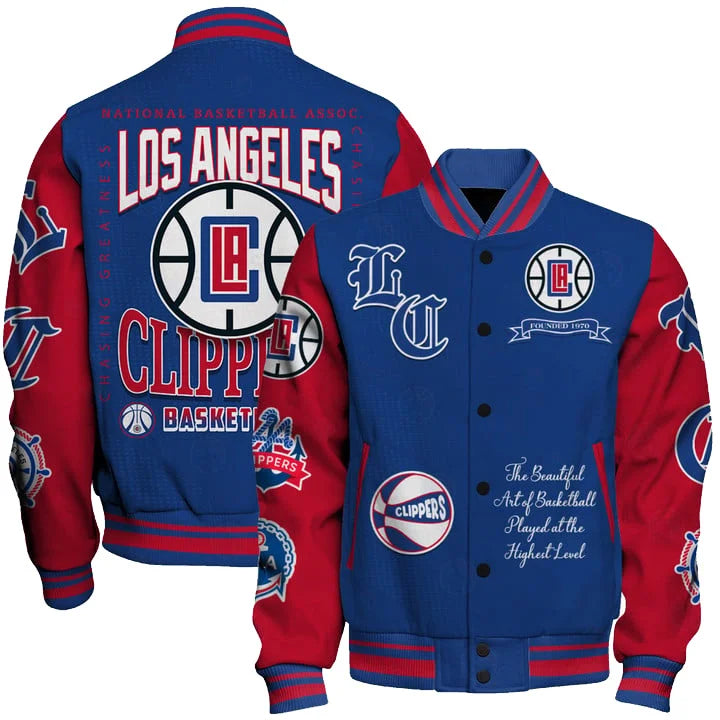 LIMITED EDITION - NEW CUSTOMIZED NBA10 LCL LOS ANGELES CLIPPERS BASEBALL JACKET, SATIN VARSITY JACKET