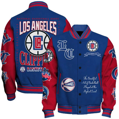 LIMITED EDITION - NEW CUSTOMIZED NBA10 LCL LOS ANGELES CLIPPERS BASEBALL JACKET, SATIN VARSITY JACKET