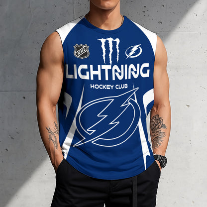 LIMITED EDITION - NEW CUSTOMIZED NHL12 TPL TAMPA BAY LIGHTNING TANK TOP & GYM SHIRT