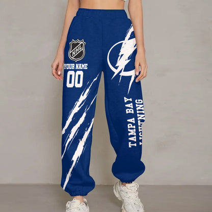 LIMITED EDITION - NEW CUSTOMIZED NHL12 TPL TAMPA BAY LIGHTNING UNISEX LONG PANTS