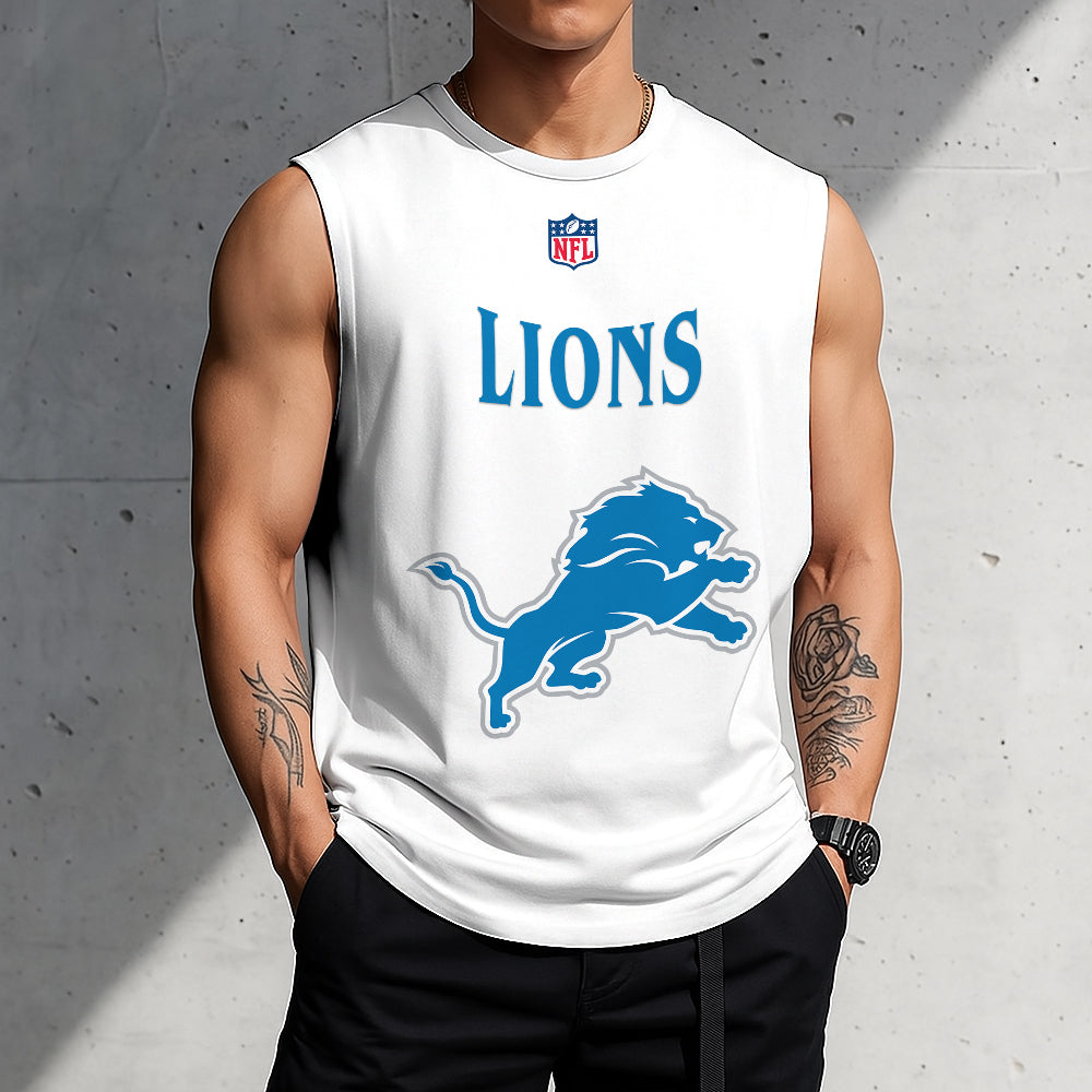 LIMITED EDITION - NEW CUSTOMIZED NFL04 DTL DETROIT LIONS TANKTOP & GYM SHIRT
