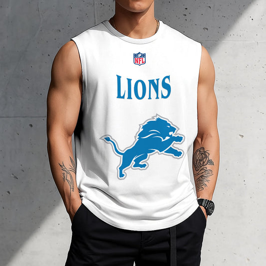 LIMITED EDITION - NEW CUSTOMIZED NFL04 DTL DETROIT LIONS TANKTOP & GYM SHIRT