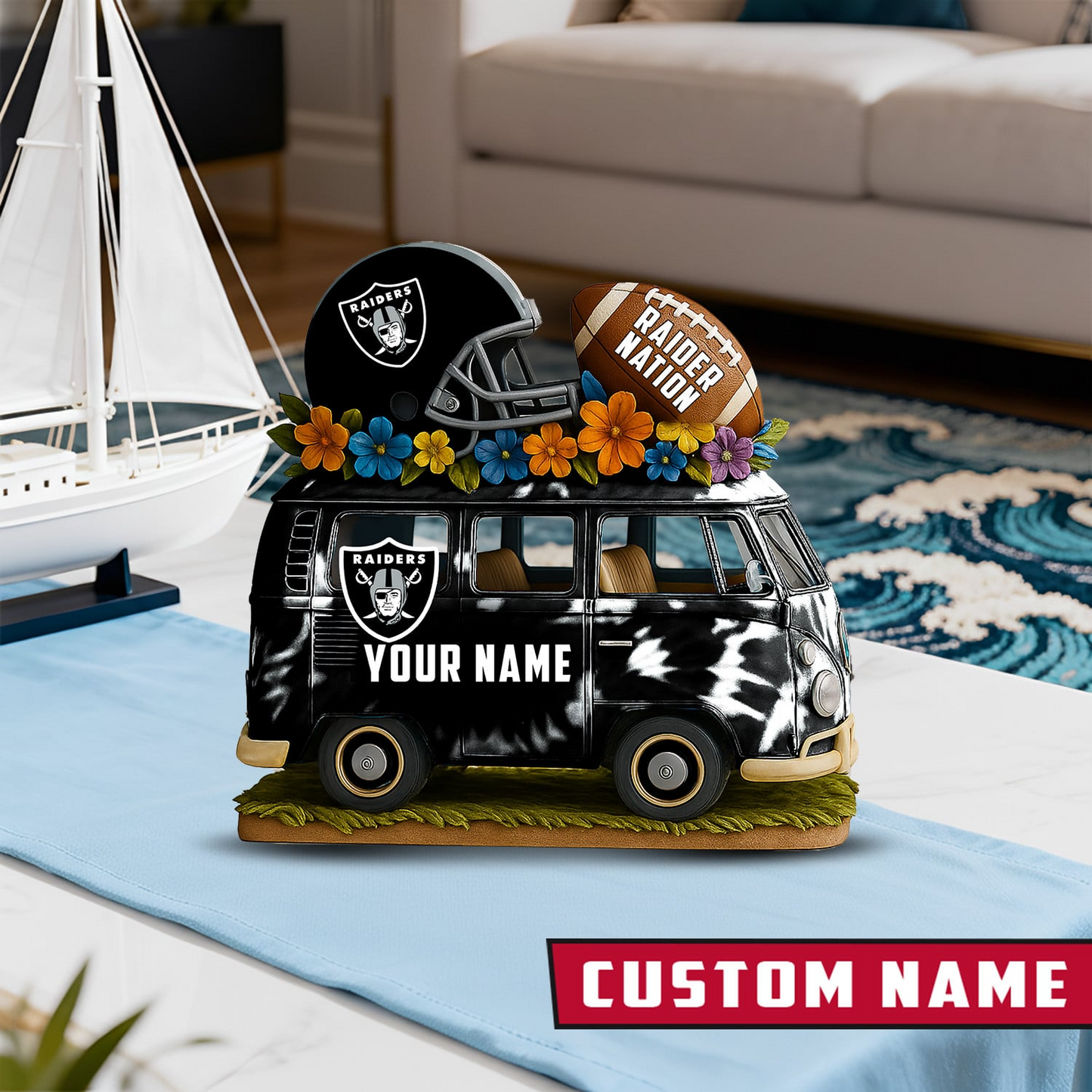 LIMITED EDITION - NEW CUSTOMIZED NFL07 LVR LAS VEGAS RAIDERS BUS ACRYLIC BLOCK
