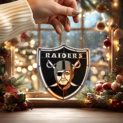 LIMITED EDITION - NEW CUSTOMIZED NFL07 LVR LAS VEGAS RAIDERS ACRYLIC ORNAMENT