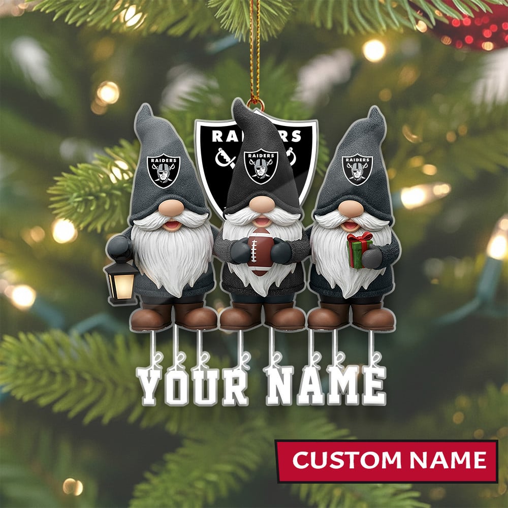 LIMITED EDITION - NEW CUSTOMIZED NFL07 LVR LAS VEGAS RAIDERS ORNAMENT