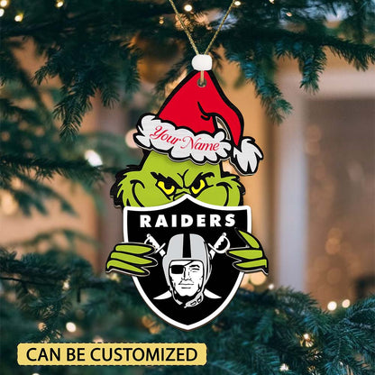 LIMITED EDITION - NEW CUSTOMIZED NFL07 LVR LAS VEGAS RAIDERS ACRYLIC ORNAMENT