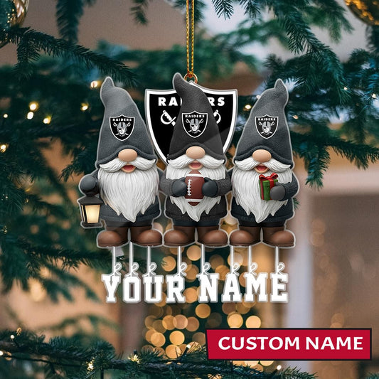 LIMITED EDITION - NEW CUSTOMIZED NFL07 LVR LAS VEGAS RAIDERS ORNAMENT
