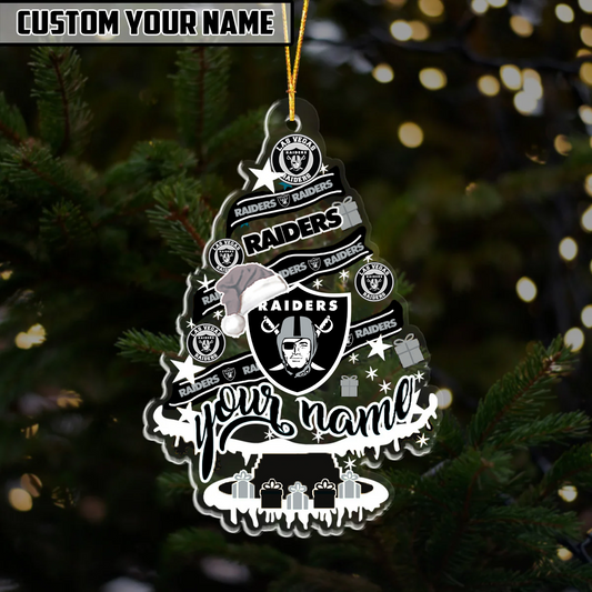 LIMITED EDITION - NEW CUSTOMIZED NFL07 LVR LAS VEGAS RAIDERS ORNAMENT