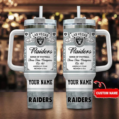 LIMITED EDITION - NEW CUSTOMIZED NFL07 LVR LAS VEGAS RAIDERS TUMBLER CUP