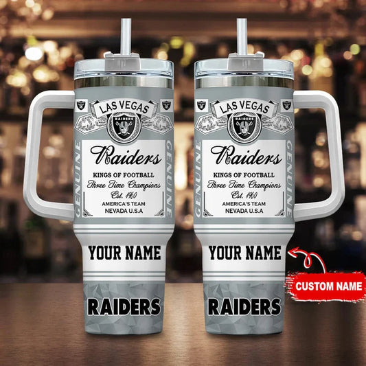 LIMITED EDITION - NEW CUSTOMIZED NFL07 LVR LAS VEGAS RAIDERS TUMBLER CUP