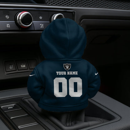 LIMITED EDITION - NEW CUSTOMIZED NFL07 LVR LAS VEGAS RAIDERS AUTOMOTIVE HOODIE SHIFT KNOB COVER