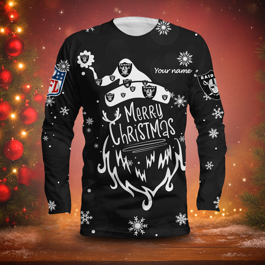LIMITED EDITION - NEW CUSTOMIZED NFL07 LVR LAS VEGAS RAIDERS LONG SLEEVED T-SHIRT
