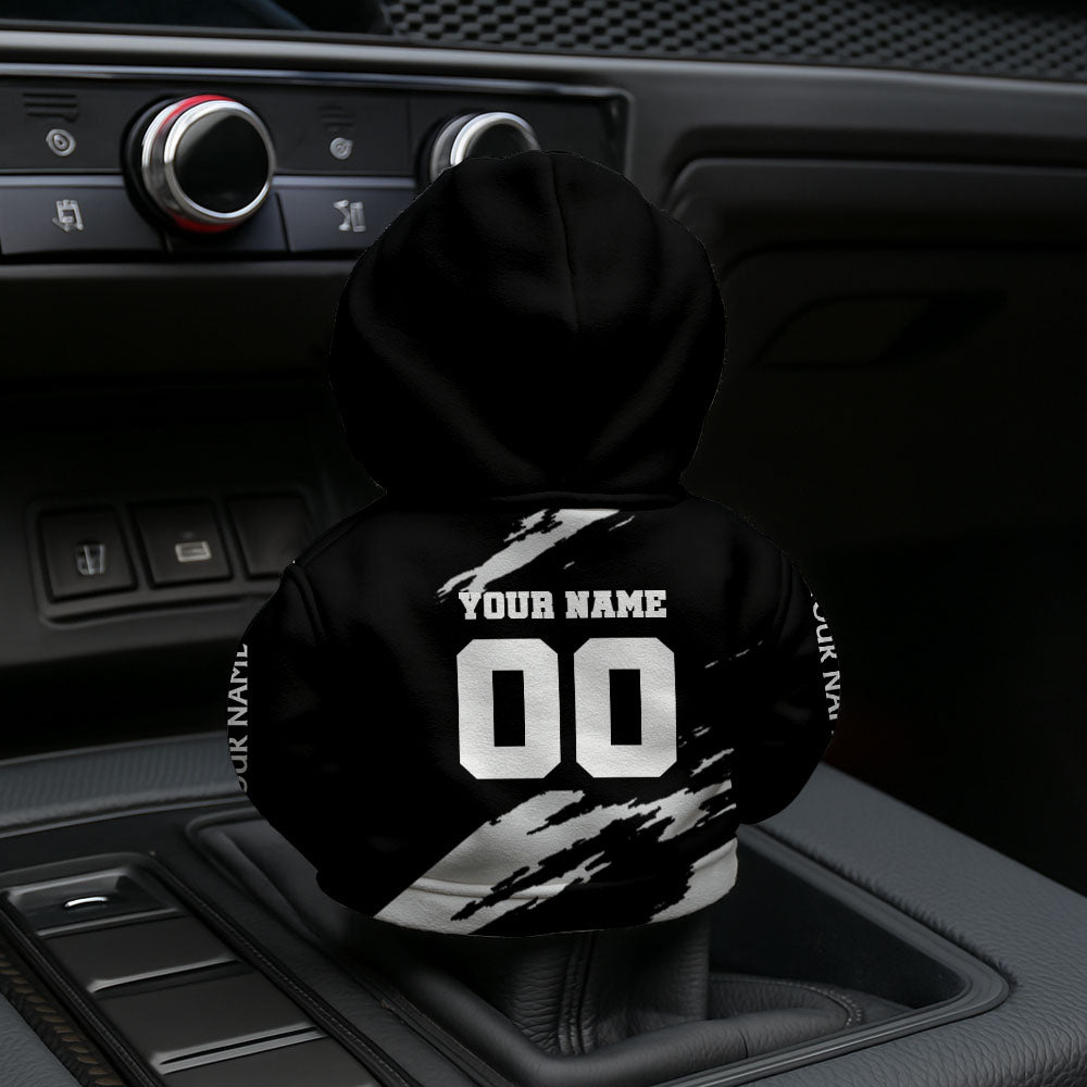LIMITED EDITION - NEW CUSTOMIZED NFL07 LVR LAS VEGAS RAIDERS CAR HOODIE SHIFT KNOB COVER