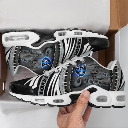 LIMITED EDITION - NEW CUSTOMIZED NFL07 LVR LAS VEGAS RAIDERS UNISEX AIR MAX PLUS SNEAKERS